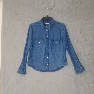 Faherty Women's Indigo Casual Button Down Shirt Size S